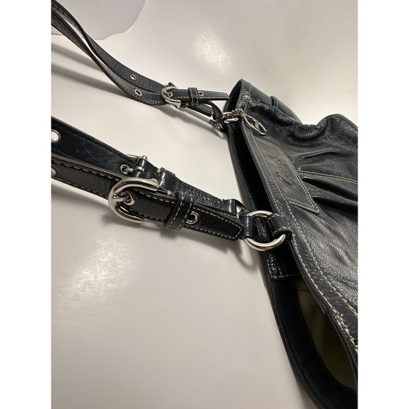 Coach Pleated Patent Leather East West Gallery Y2K tote bag, navy blue - Picture 13 of 13